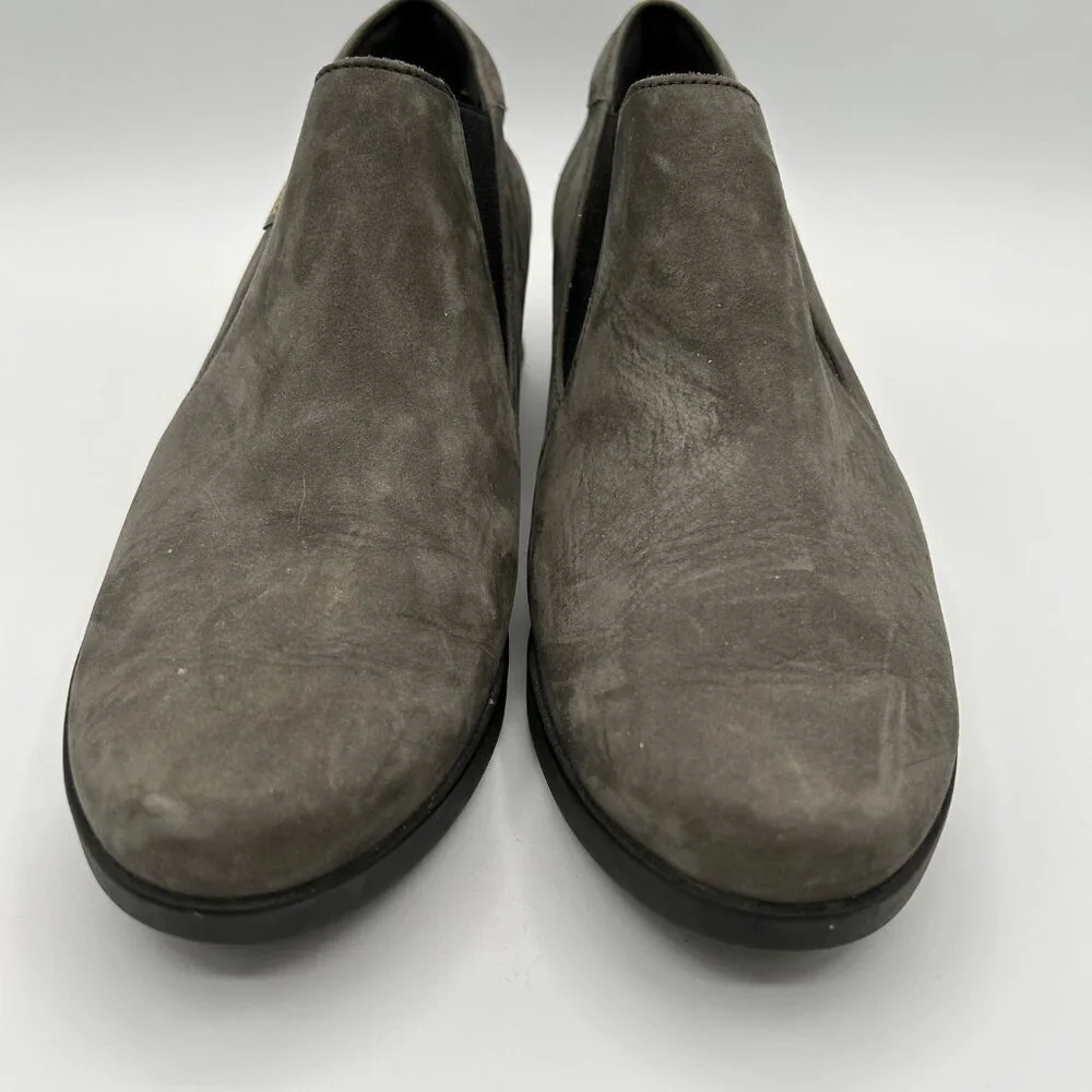 Mephisto Shoes 7.5 Gray Suede Wedge Loafers Low Booties *No insoles*